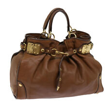 Miu Miu Hand Bag Leather Brown Auth 62342 picture