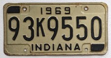 Vintage 1969 Indiana License Plate Garage decor  Marion County picture