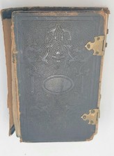 Antique 1867 Starck Handbuch German Lutheran Prayer Book Leather Brass Clasp Phi picture
