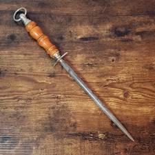 Vintage F. Dick Germany Honing Steel Knife Sharpening Rod 16” Wood Handle picture