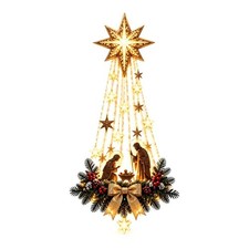 Lighted Nativity Bethlehem Star Wall Decor with Warm LED Lights,christmas decor picture