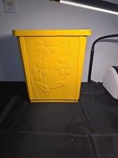 Vintage 1970's Waste Paper Basket In Vibrant Yellow picture