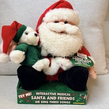 Vintage DanDee Interactive Musical Santa and Friends Plush Garden Ridge Read picture