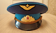 Soviet Russia 1970s Russian Officer Air Force Cap Hat USSR Field Parade Size 54 picture