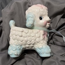 Vintage 1950s Baby Lamb/Sheep Planter Pink/Blue/Yellow with Bow Ceramic- see pic picture