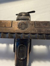 Vintage Biplane Airplane Pencil Sharpener Cast Metal Bronze Tone picture