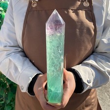 2.32LB natural fluorite quartz crystal obelisk wand point healing G6704 picture