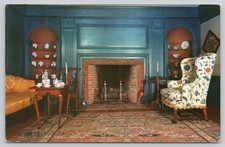 Deerfield MA Ashley House Parlor 1733 Colonial Interior Postcard Samuel picture