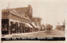 RPPC Main Street Garner Iowa Hardware ES Viken Store Photo Postcard H39 picture