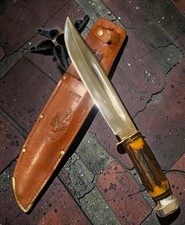 Vintage German Import 8 Inch Blade Knife.  Stag Handle  picture