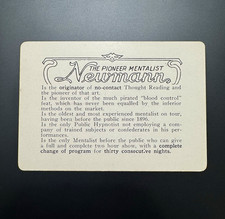C. A. George Newmann Pioneer Mentalist Antique Advertising / Business Card c1896 picture