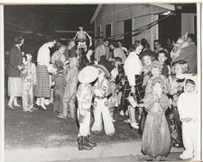 Antique Halloween Photo Kids Dressed up in Creepy Costumes 1940s 50s 8