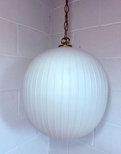 Vintage Bologna Pendant Lamp Aloys F Gangkofner Sphere Opaline Glass 1954 MCM picture