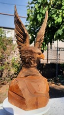 Vintage Soviet Hand-Carved Wooden Eagle Sculpture (1979 — Made in USSR) picture