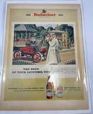 Budweiser Anniversary Beer Vintage 1952 Ad Magazine Print Anheuser Busch Car picture