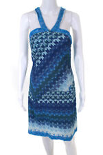 Missoni Womens Abstract Print Crossover Shoulder Strap Dress Blue Size IT 42 picture