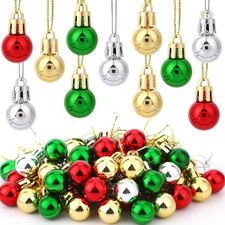 120pcs Christmas Mini Ball Ornaments Vintage Glitter Balls 20mm for Tree Party picture