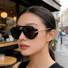 Bottega Veneta BV1273 Women's Sunglasses Black Frame Oversized Designer w/ Box picture