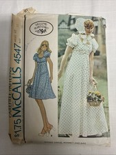 McCall's 4547 Laura Ashley Sz 16 Prairie Dress Bonnet Purse Bag 1975 Cosplay picture