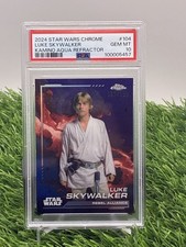 2024 Topps Chrome Star Wars Luke Skywalker #104 Aqua /199 PSA 10 picture