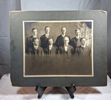 Early 1900s Antique Large Mounted Photograph Formal Men’s Group Portrait... picture