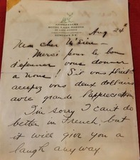 Vtg Lake Harris House Hotel,Newcomb NY Adirondack hand written note  stationary  picture