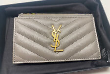 Yves Saint Laurent YSL Logo Matelasse Leather Card Holder Please READ picture