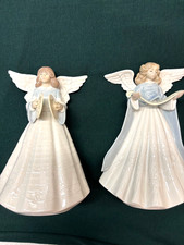 2-Lladro Figurines /Tree Toppers Angel With Cymbals And Singing Angel Mint 1-Box picture