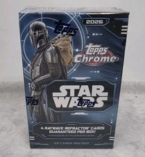 2026 Topps Chrome Star Wars Blaster / Value Box ~ 8 Packs - New / Box Wear picture
