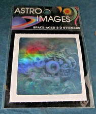 Vintage 1980's Astro Images Twisted eyeball scene 3-D Hologram Foil sticker pack picture