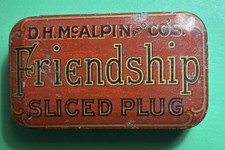 Vintage Early 1910's Friendship Sliced Plug Tobacco Tin D.H. McAlpin & Cos. picture
