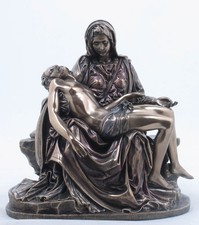 Unknown US 6.25 Inch Figure Pieta Sculpture by Michelangelo Burnished Bronze Hue picture