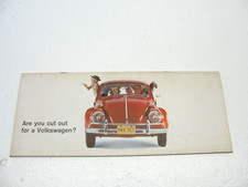 VINTAGE 1960's VOLKSWAGEN BEETLE BUS KARMANN GHIA DIE CUT-OUT SALES BROCHURE picture
