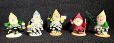 Vintage West Germany Pinecone Putz Elves Gnomes Set Of 5 picture
