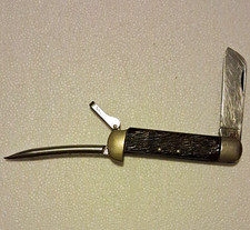 Schrade Walden Vintage 2-Blade Slipjoint Pocketknife Bone Spey/Marlinspike picture
