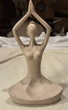 Yoga Lady Candle Holder Figurine Namaste Pose Meditation Statue Zen Home Decor picture