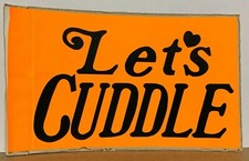 LET'S CUDDLE VINTAGE 1960's HIPPIE STICKER DECAL BLACKLIGHT COLLECTIBLE 3