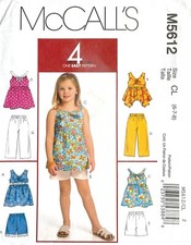 McCall's Children's Top,Shorts,Capri Pants  Pattern M5612 Size  6-8 UNCUT picture