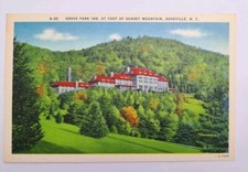 Grove Park Inn at Foot of Sunset Mountain Asheville SC Linen Postcard  picture