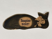 Kendall's Soapine Did It Whale Diecut Trade Card Ad 5x2