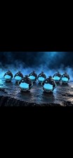 Black/Blue Psyduck keychain Lot of 9, glows in the dark Halloween pokemon picture