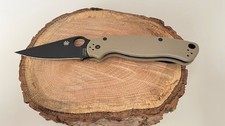 Spyderco Plain Blade CPM S30V Tan G10 Handle Golden .Colorado USA Earth Folding picture