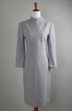 AKRIS $2590 Heather Gray 1/2 Zip Virgin Wool Mulberry Silk Lined Dress Size US 8 picture