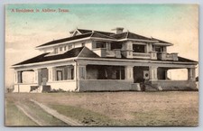 Abilene Texas Residence Home Front Porch Hand-Colored Postcard picture