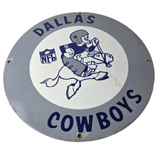 Vintage Dallas Cowboys Porcelain Sign - Football NFL Gas Pump Service Sign picture