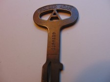 Vintage Brass FOLGER ADAM ~ Jail Prison Cell Door Key-5