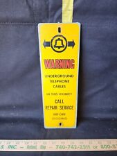 VINTAGE TELEPHONE SIGN METAL Underground Alert Repair Service  picture