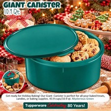 Tupperware Giant Cookie Canister Green NEW picture