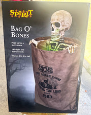 Spirit Bag O' Bones Animated Pop-Up Skeleton Prop LED Light & Sounds picture