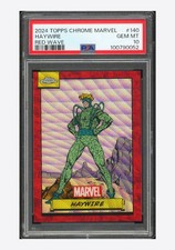 2024 Topps Chrome Marvel PSA 10 Haywire Base Red Wave 4/5 #140 picture